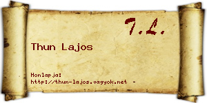 Thun Lajos névjegykártya